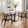 Ready for Ship Rattan Wooden Home Furniture Wicker Back with Soft Cushion Wood Kitchen Dining Restaurant Chair